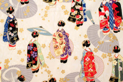 Japanese Fabric Maiko - metallic gold - 50cm