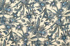 Japanese Fabric Indigo Garden - blue, cream - 50cm