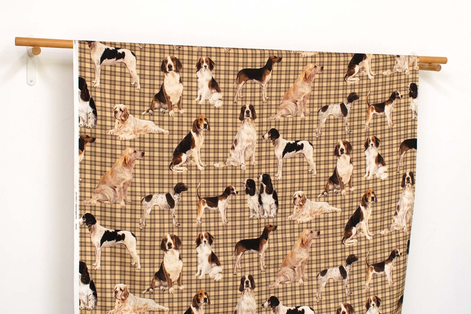 Japanese Fabric Handsome Pup Plaid - 50cm