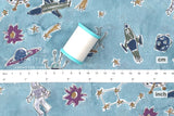 Japanese Fabric A Day in Space - light blue - 50cm