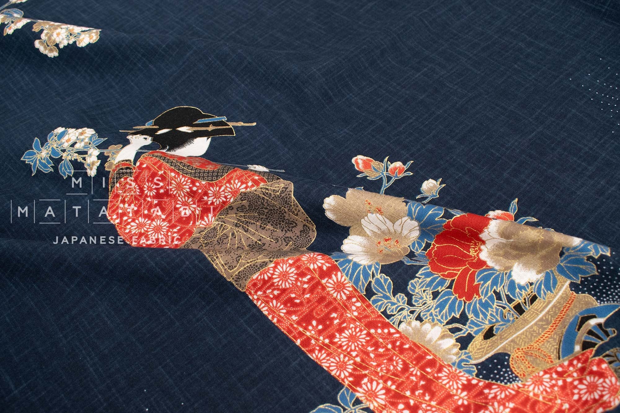 Shokunin Collection Hand-printed Japanese Fabric Panel Maiko - 50cm