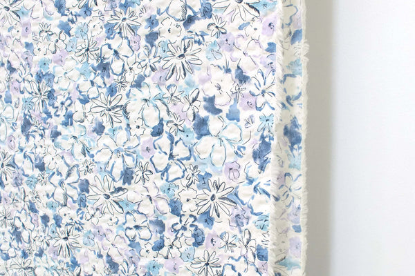 Japanese Fabric Cotton Ripple Serena Floral - C - 50cm