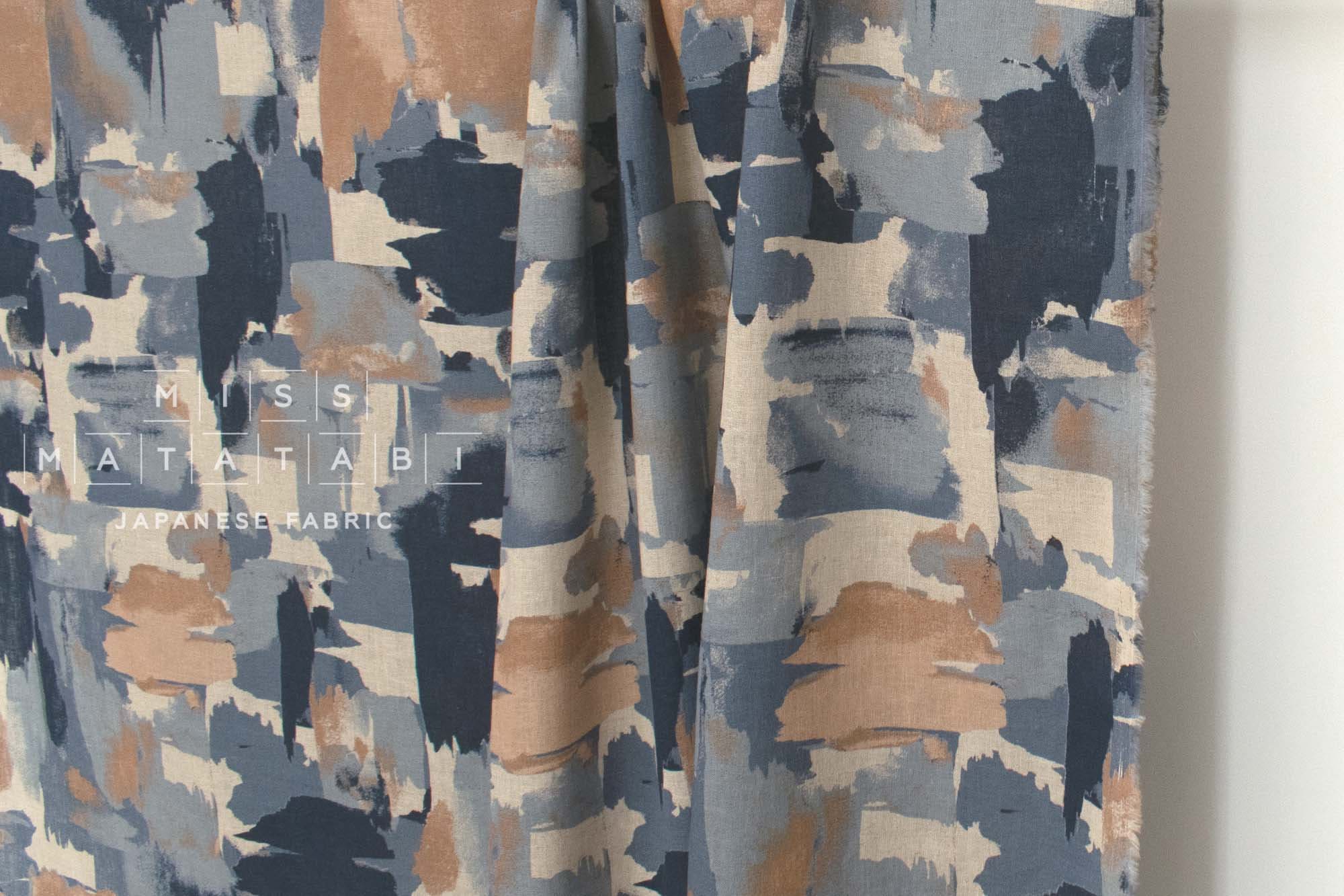 Japanese Fabric Contemporary Art Linen Blend - D - 50cm