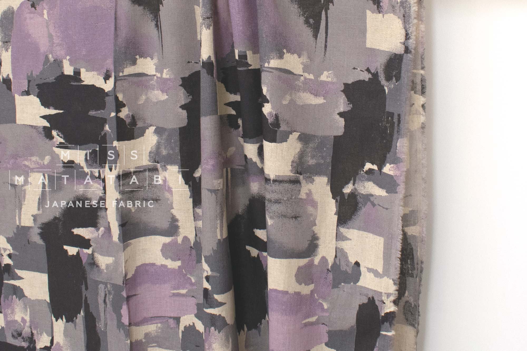 Japanese Fabric Contemporary Art Linen Blend - E - 50cm