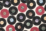 Japanese Fabric Vintage Vinyl Records - A - 50cm