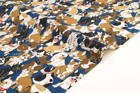 Japanese Fabric French Bulldogs - E - 50cm