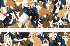 Japanese Fabric French Bulldogs - E - 50cm