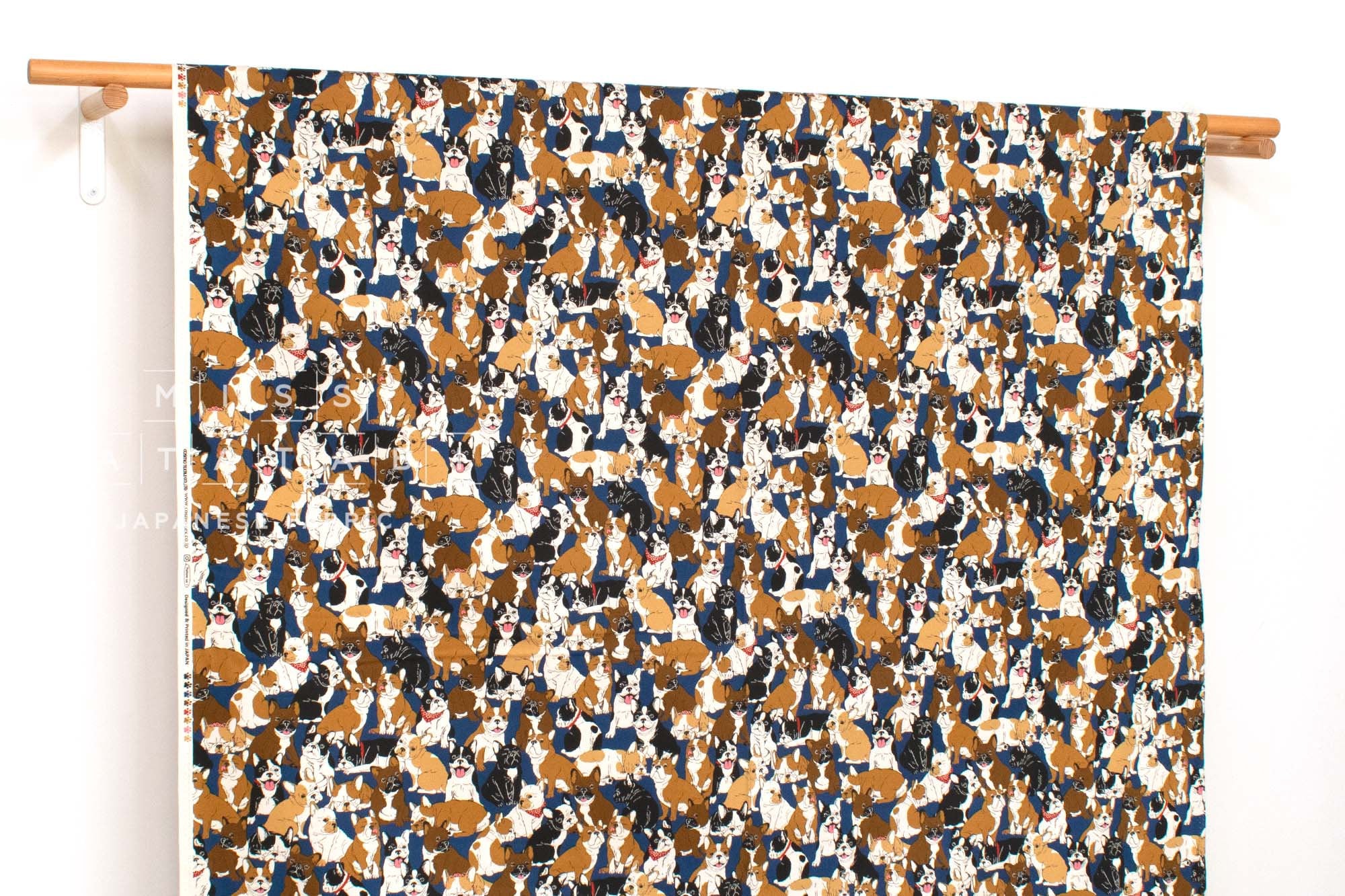 Japanese Fabric French Bulldogs - E - 50cm