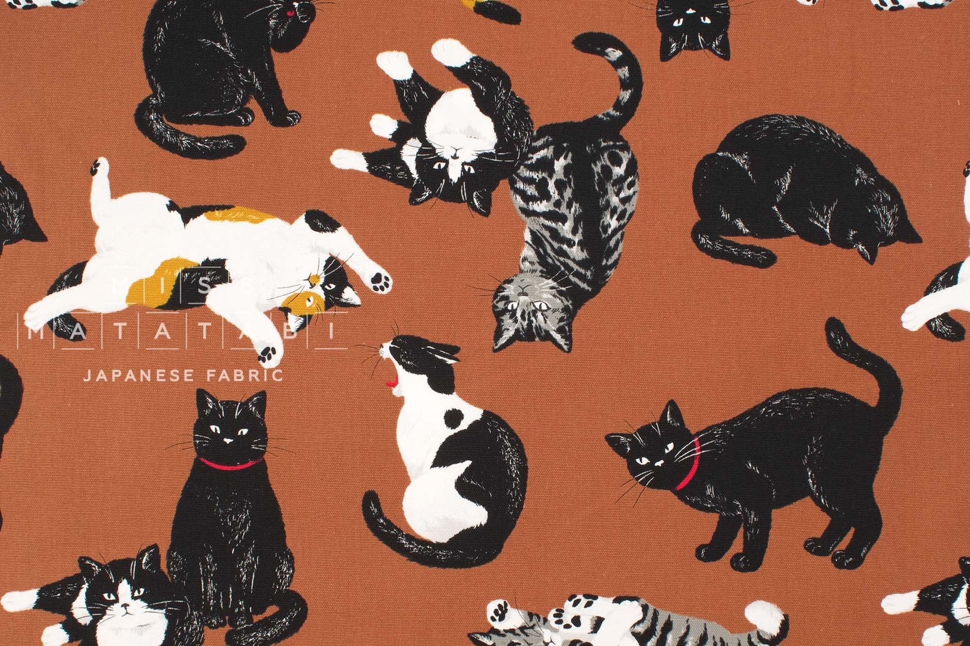 Japanese Fabric Neko Cats - F - 50cm