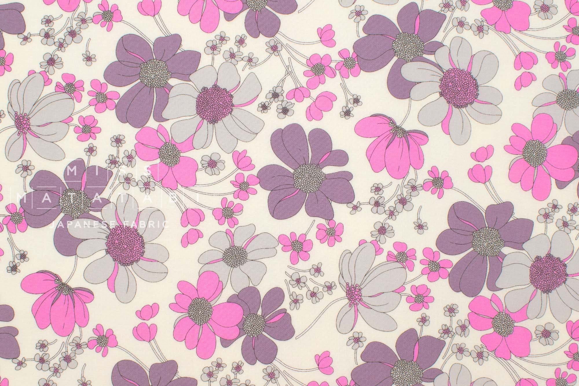 Japanese Fabric Shelly Retro Floral - B - 50cm