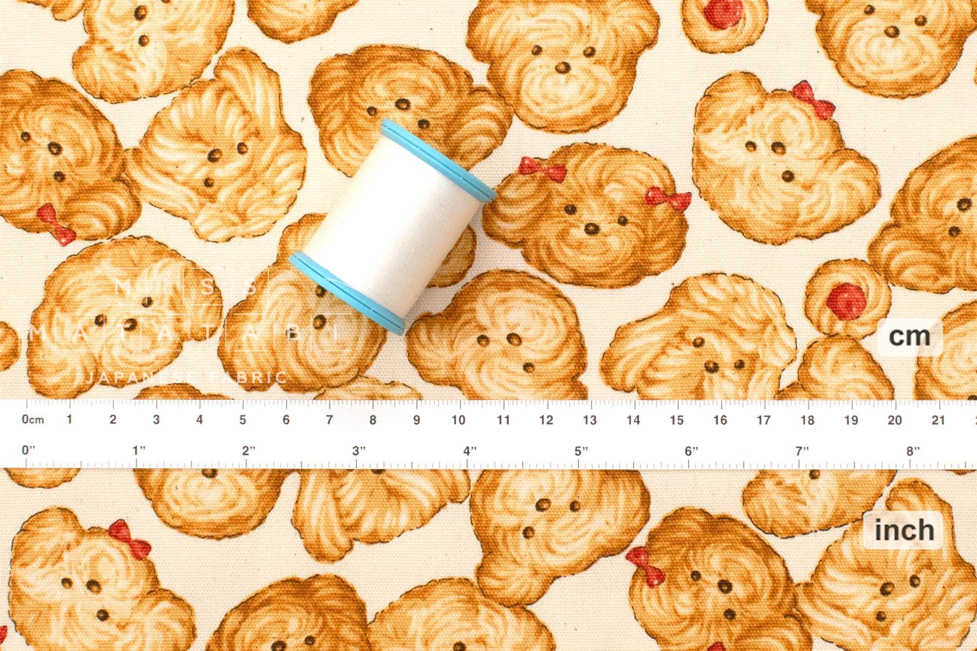 Japanese Fabric Kokka Pup Biscuits - 50cm