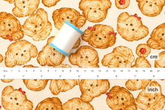 Japanese Fabric Kokka Pup Biscuits - 50cm