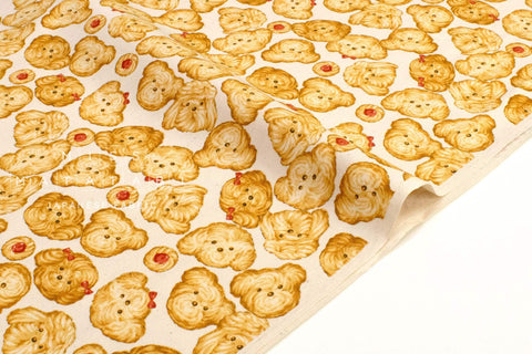 Japanese Fabric Kokka Pup Biscuits - 50cm