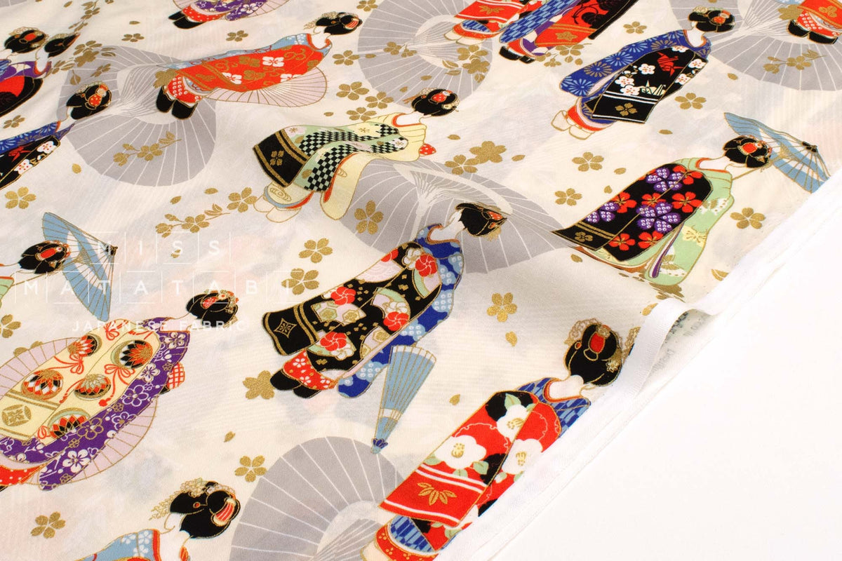 Japanese Fabric Maiko - metallic gold - 50cm