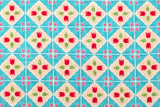 Japanese Fabric Cheery Tiles - blue - 50cm