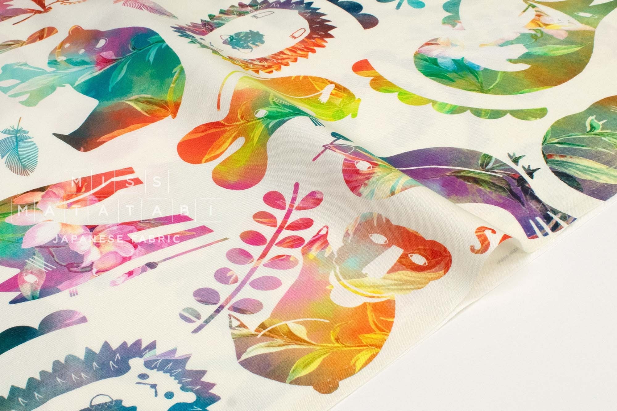Japanese Fabric Special Animal - rainbow - 50cm