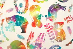 Japanese Fabric Special Animal - rainbow - 50cm