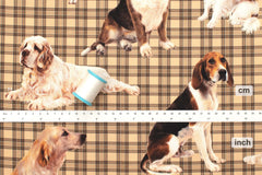Japanese Fabric Handsome Pup Plaid - 50cm