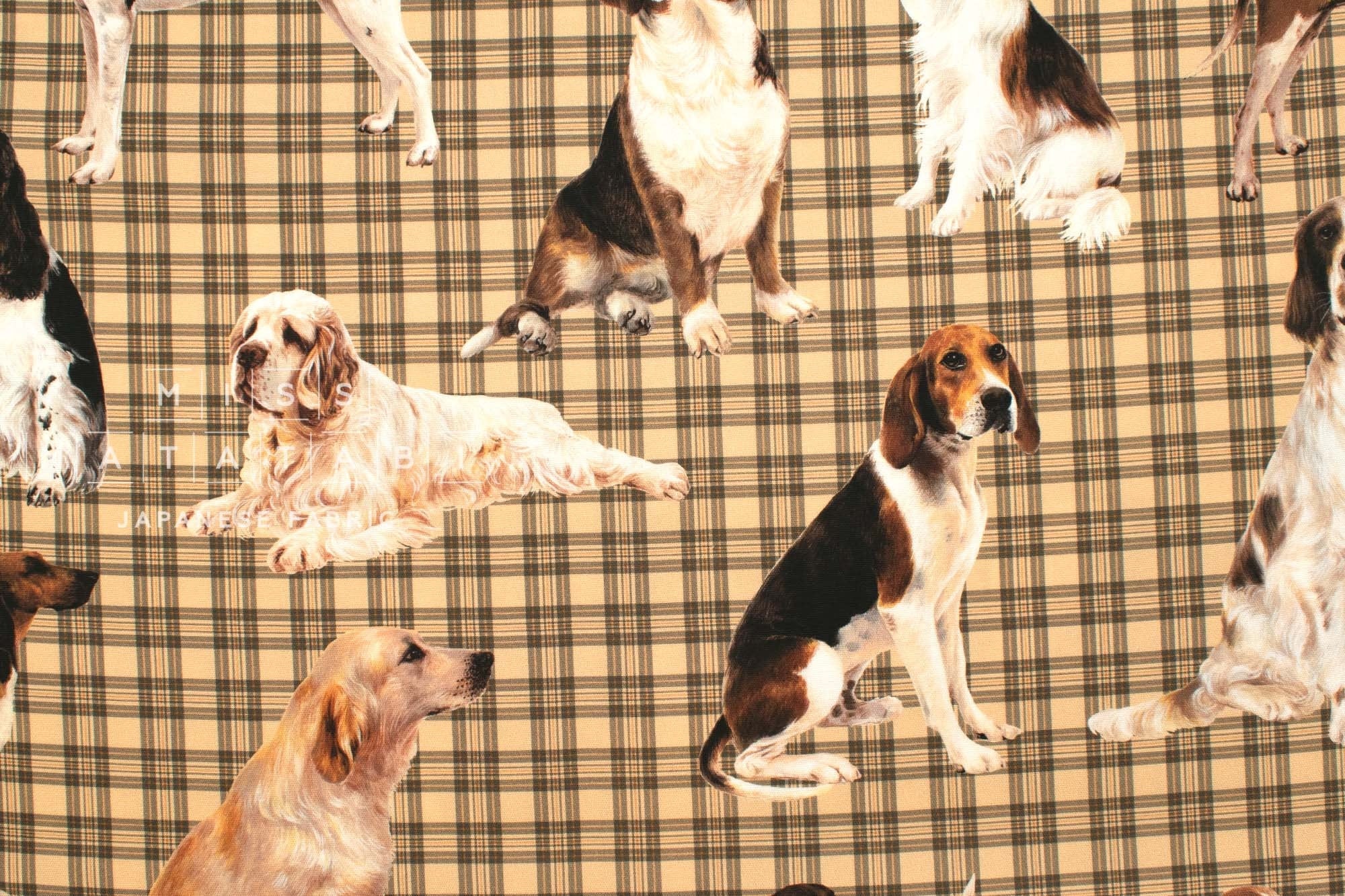 Japanese Fabric Handsome Pup Plaid - 50cm