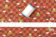 Japanese Fabric Mt Fuji in the Clouds - A - 50cm