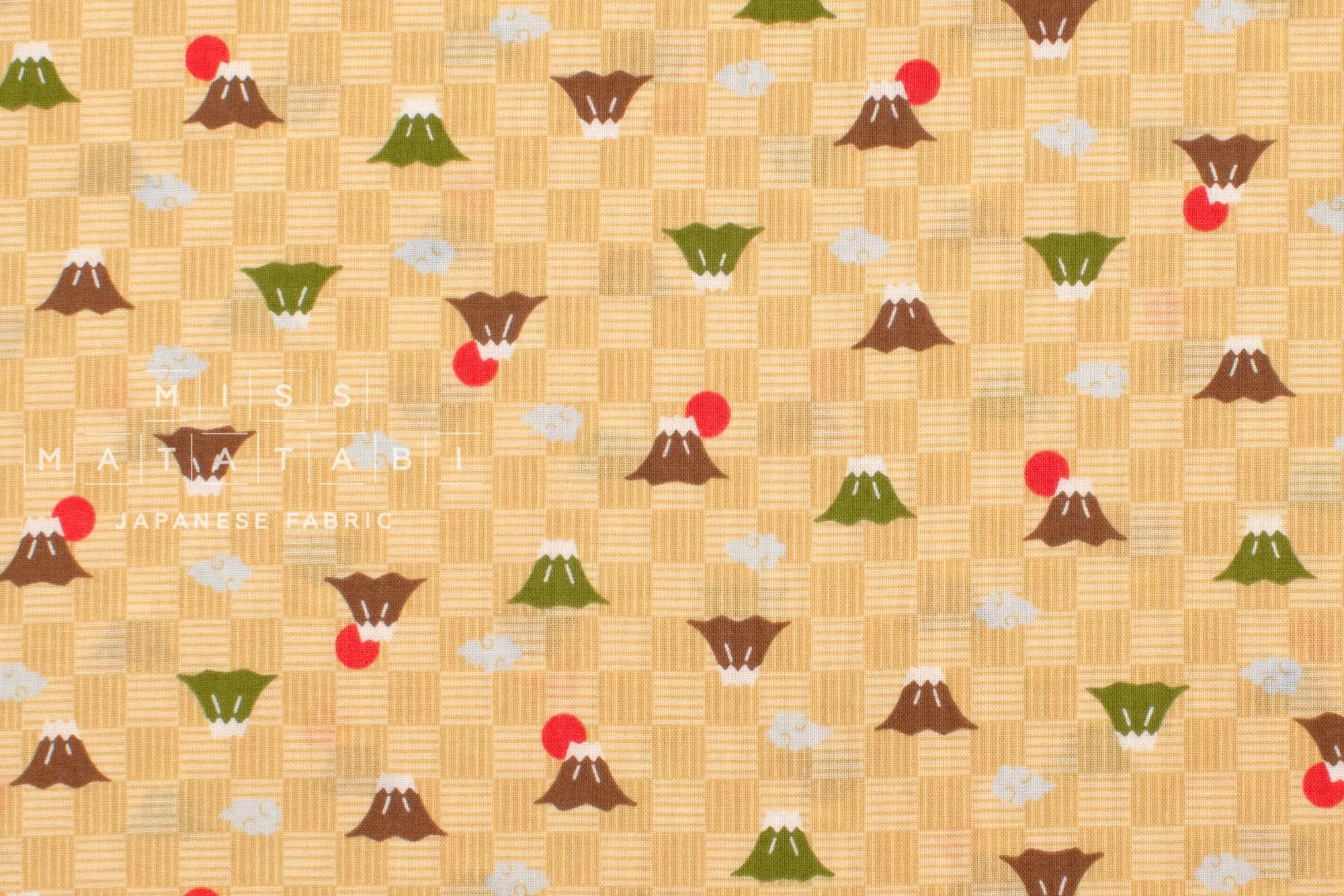Japanese Fabric Mt Fuji in the Clouds - B - 50cm