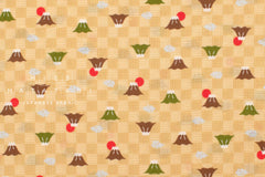 Japanese Fabric Mt Fuji in the Clouds - B - 50cm