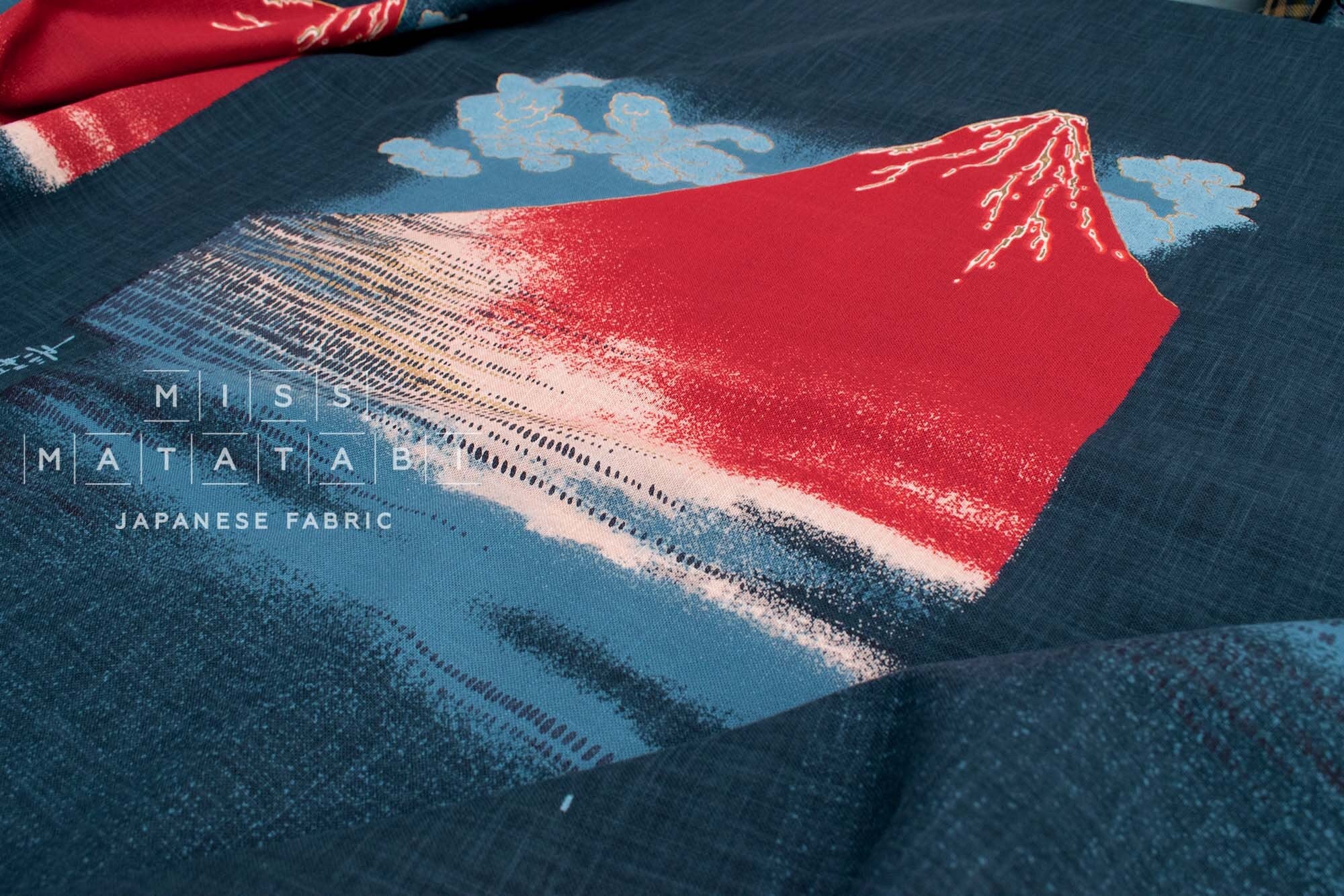 Shokunin Collection Hand-printed Japanese Fabric Panel Fujisan - 50cm