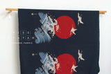 Shokunin Collection Hand-printed Japanese Fabric Panel Asahi Tsuru - 50cm
