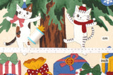 Japanese Fabric Christmas Tree Kitties Panel - 61cm