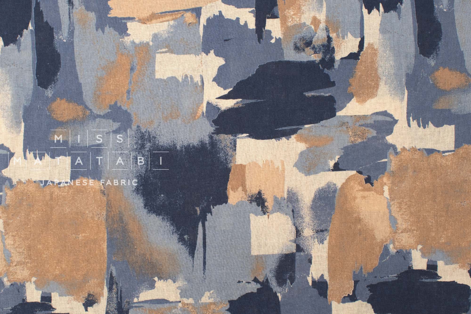 Japanese Fabric Contemporary Art Linen Blend - D - 50cm