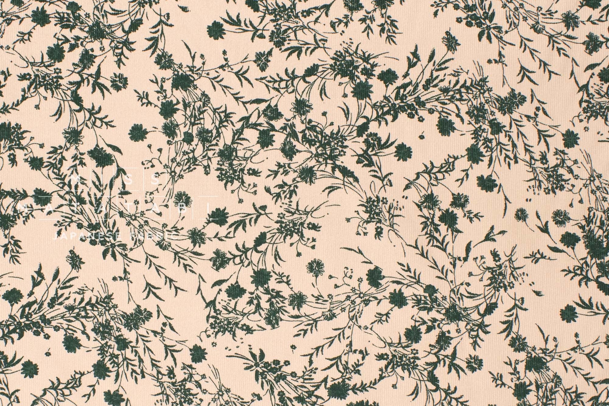 Japanese Fabric Corduroy Fall Garden - A - 50cm