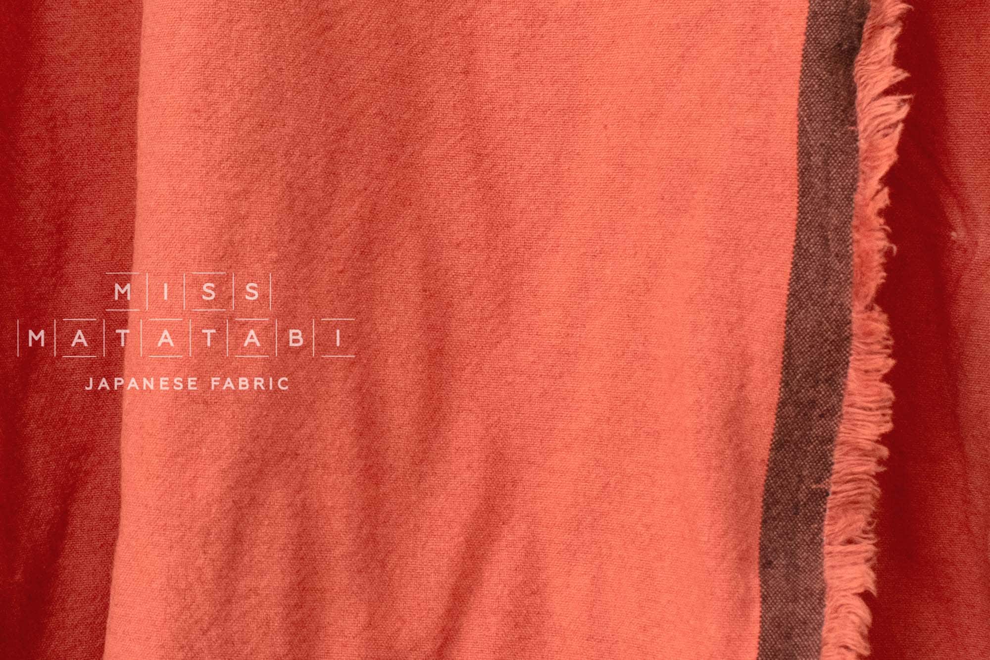 Japanese Fabric Shokunin Collection Azumadaki - coral orange - 50cm