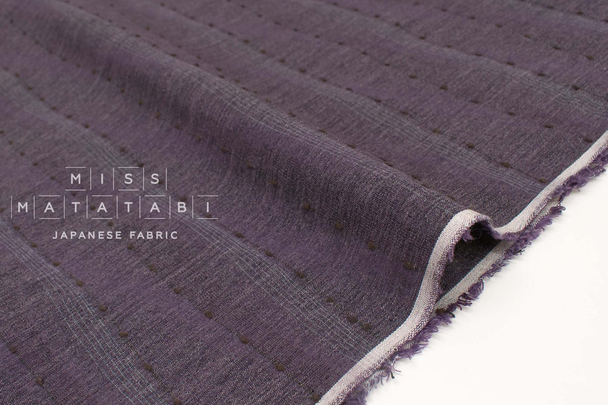Japanese Fabric Yarn Dyed Yoroke Knotted Waves - purple - 50cm