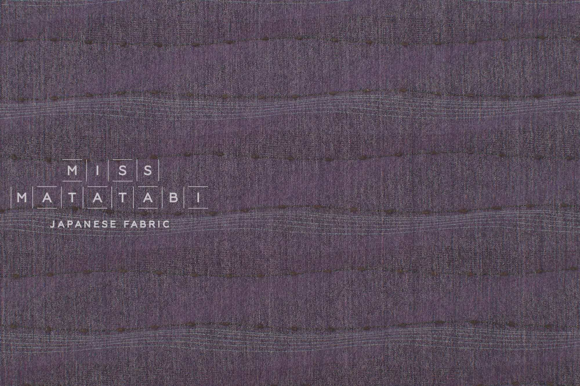 Japanese Fabric Yarn Dyed Yoroke Knotted Waves - purple - 50cm