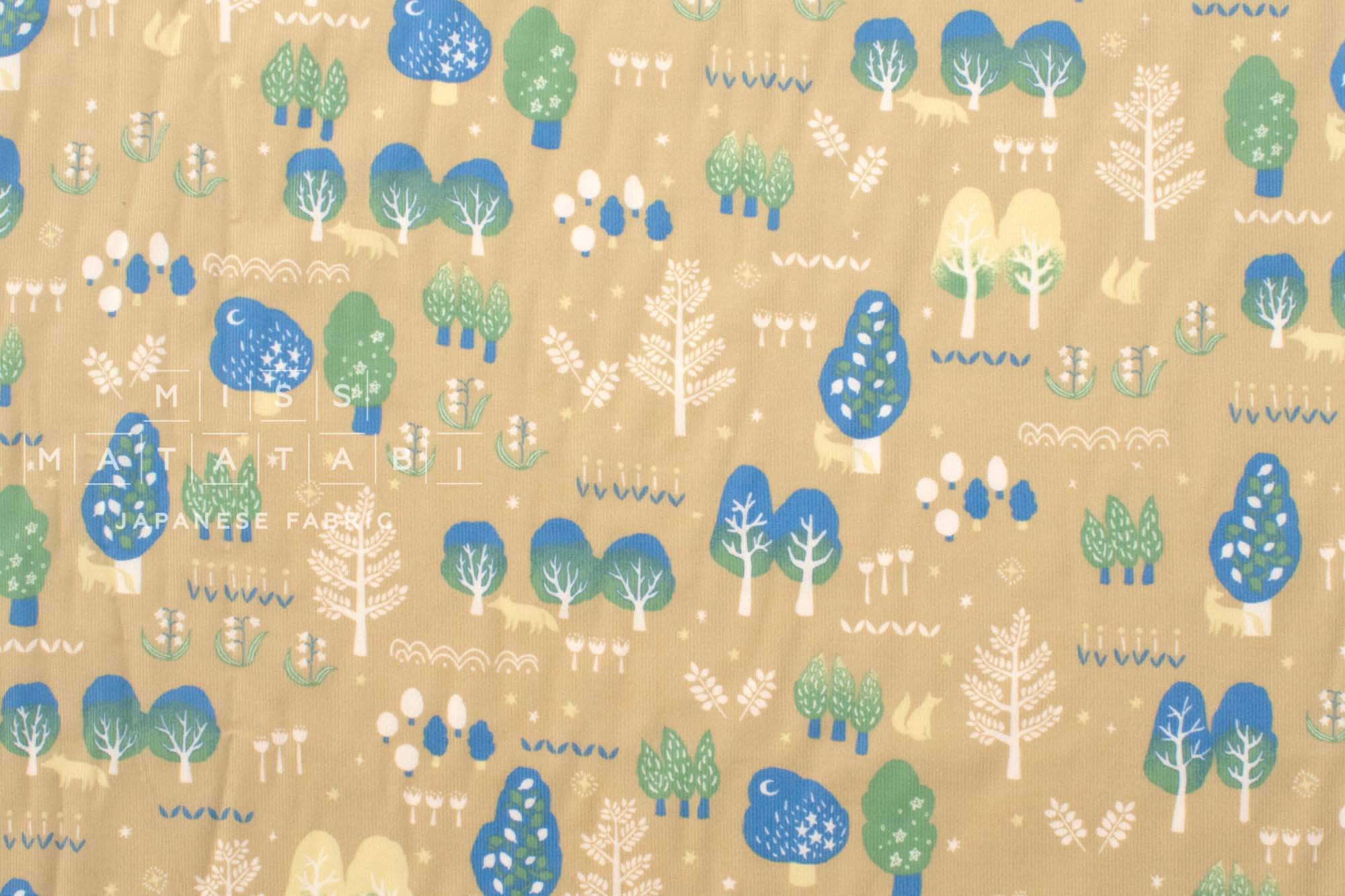 Japanese Fabric Corduroy Into the Woods - B1 - 50cm
