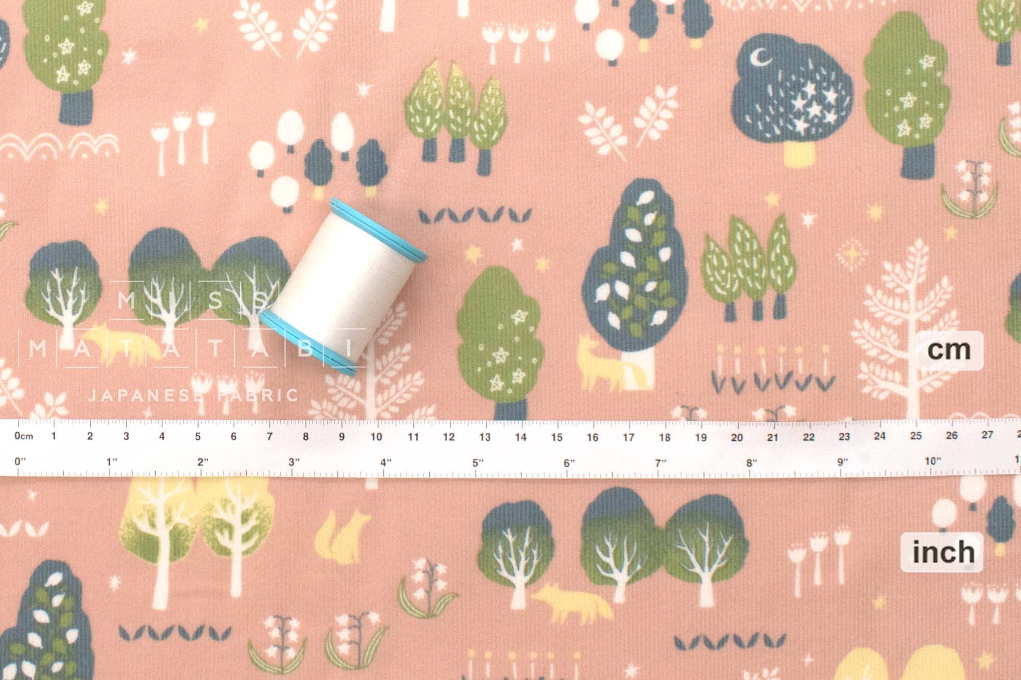 Japanese Fabric Corduroy Into the Woods - B2 - 50cm