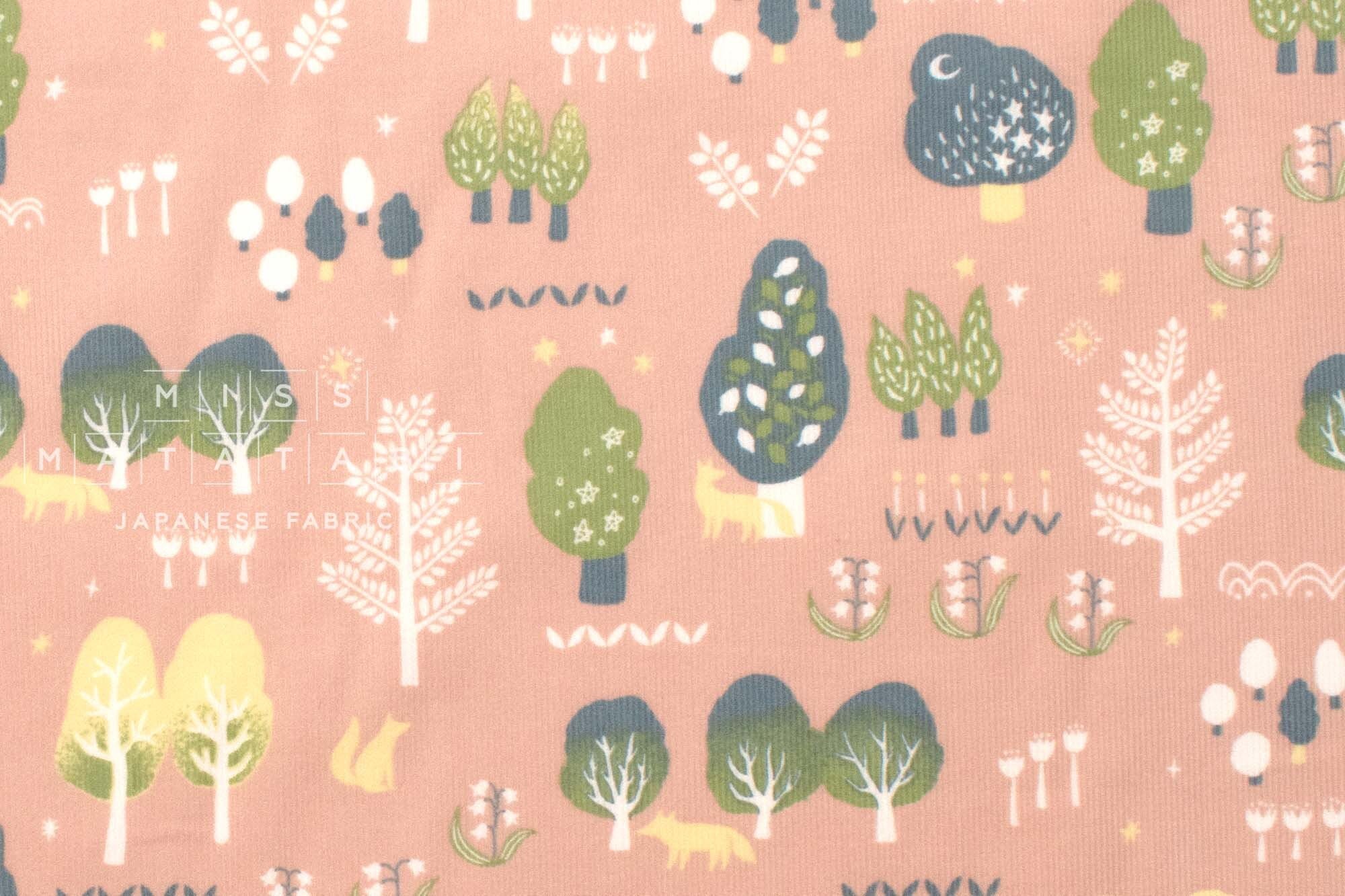 Japanese Fabric Corduroy Into the Woods - B2 - 50cm