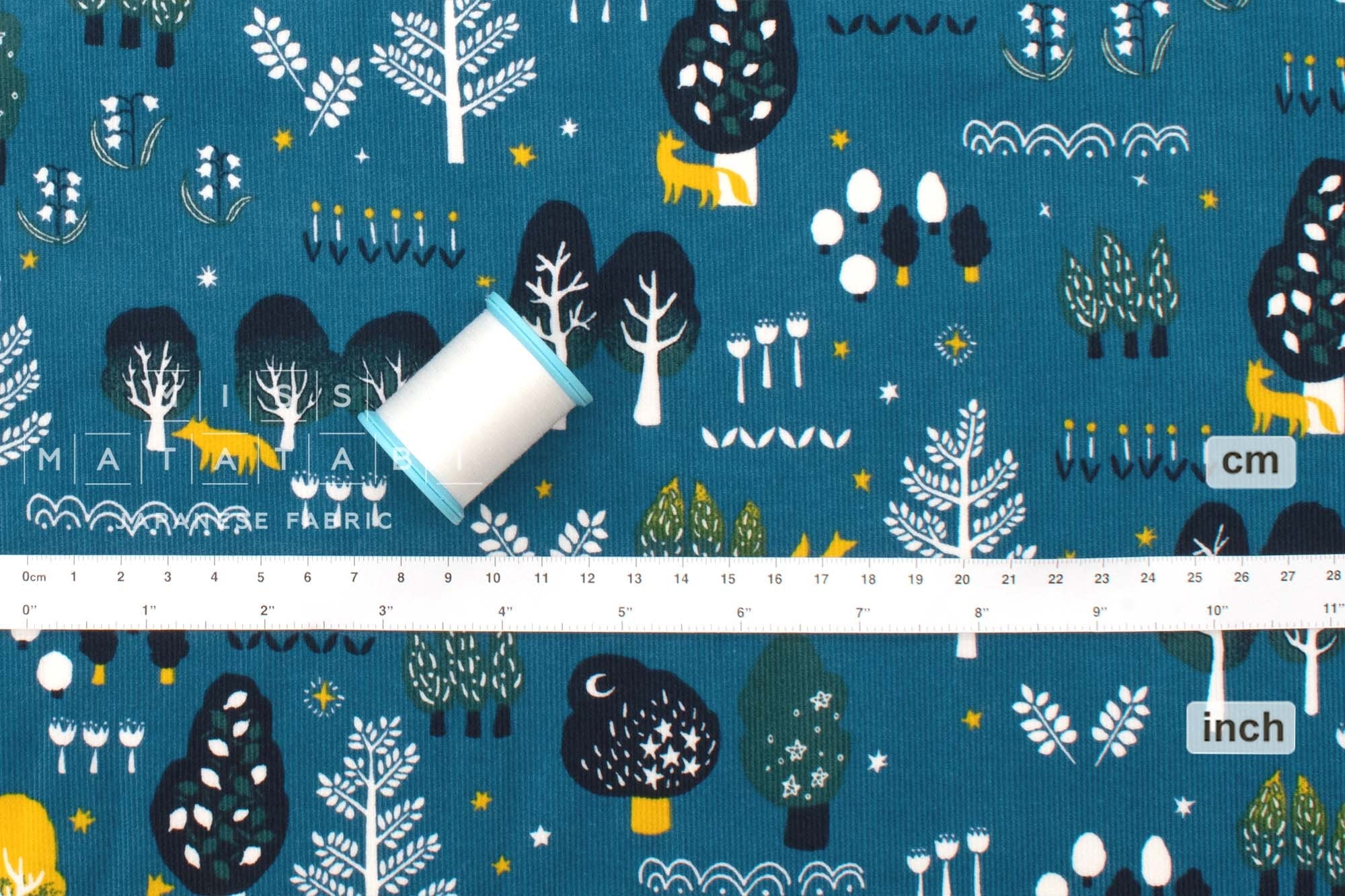 Japanese Fabric Corduroy Into the Woods - B4 - 50cm