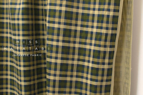 DEADSTOCK Japanese Fabric Corduroy - check - 50cm