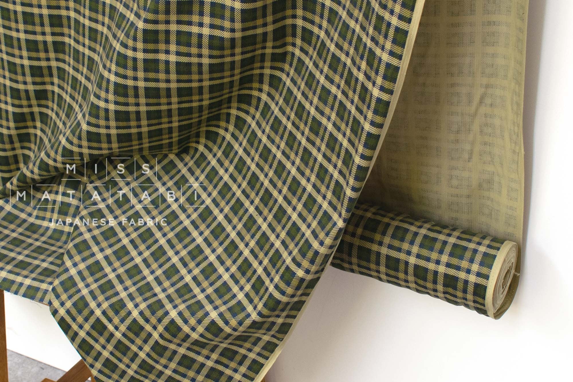 DEADSTOCK Japanese Fabric Corduroy - check - 50cm