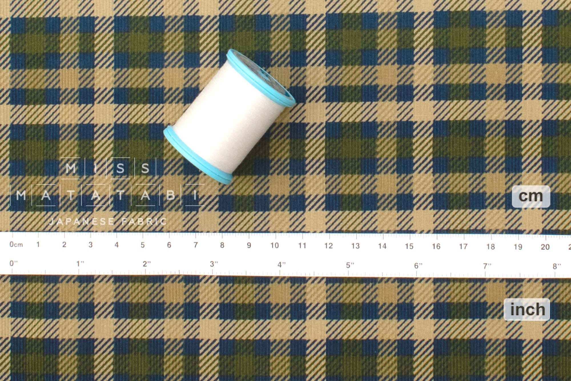 DEADSTOCK Japanese Fabric Corduroy - check - 50cm