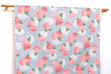 DEADSTOCK Japanese Fabric Traditional Floral - grey - 50cm