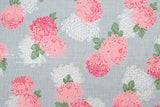 DEADSTOCK Japanese Fabric Traditional Floral - grey - 50cm