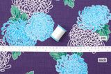 DEADSTOCK Japanese Fabric Traditional Floral - purple, blue - 50cm