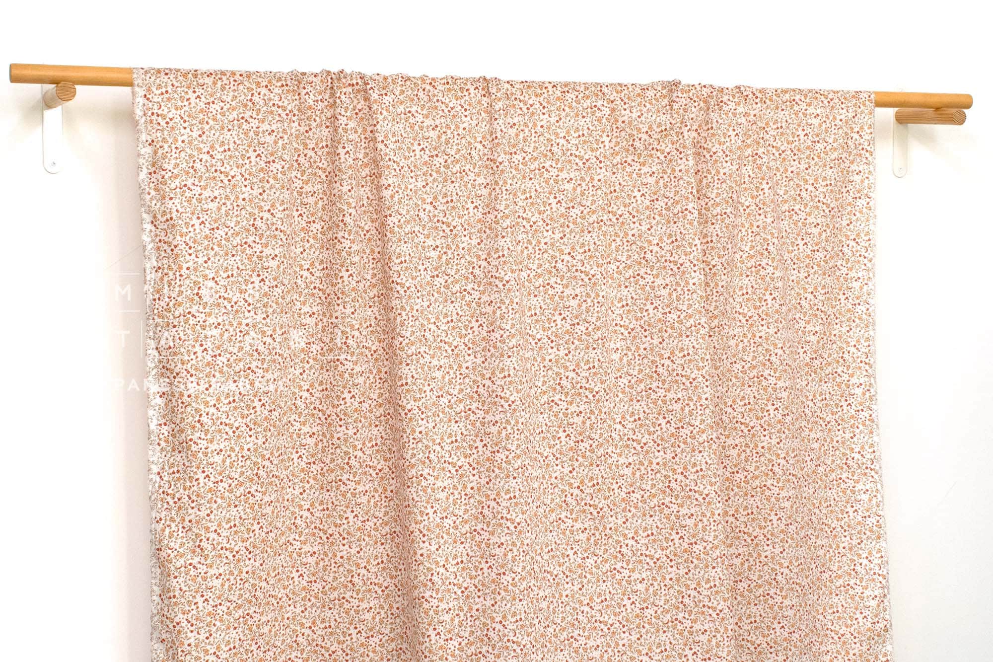 DEADSTOCK Japanese Fabric Pretty Fall Floral - orange - 50cm