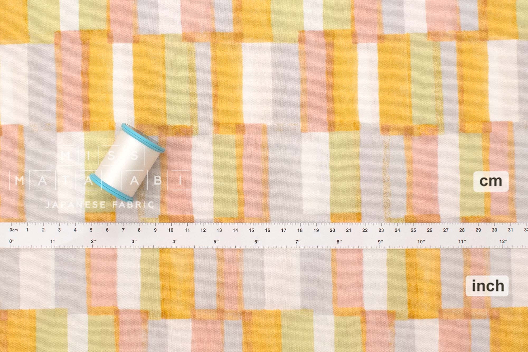Japanese Fabric Watercolor Check - D1 - 50cm