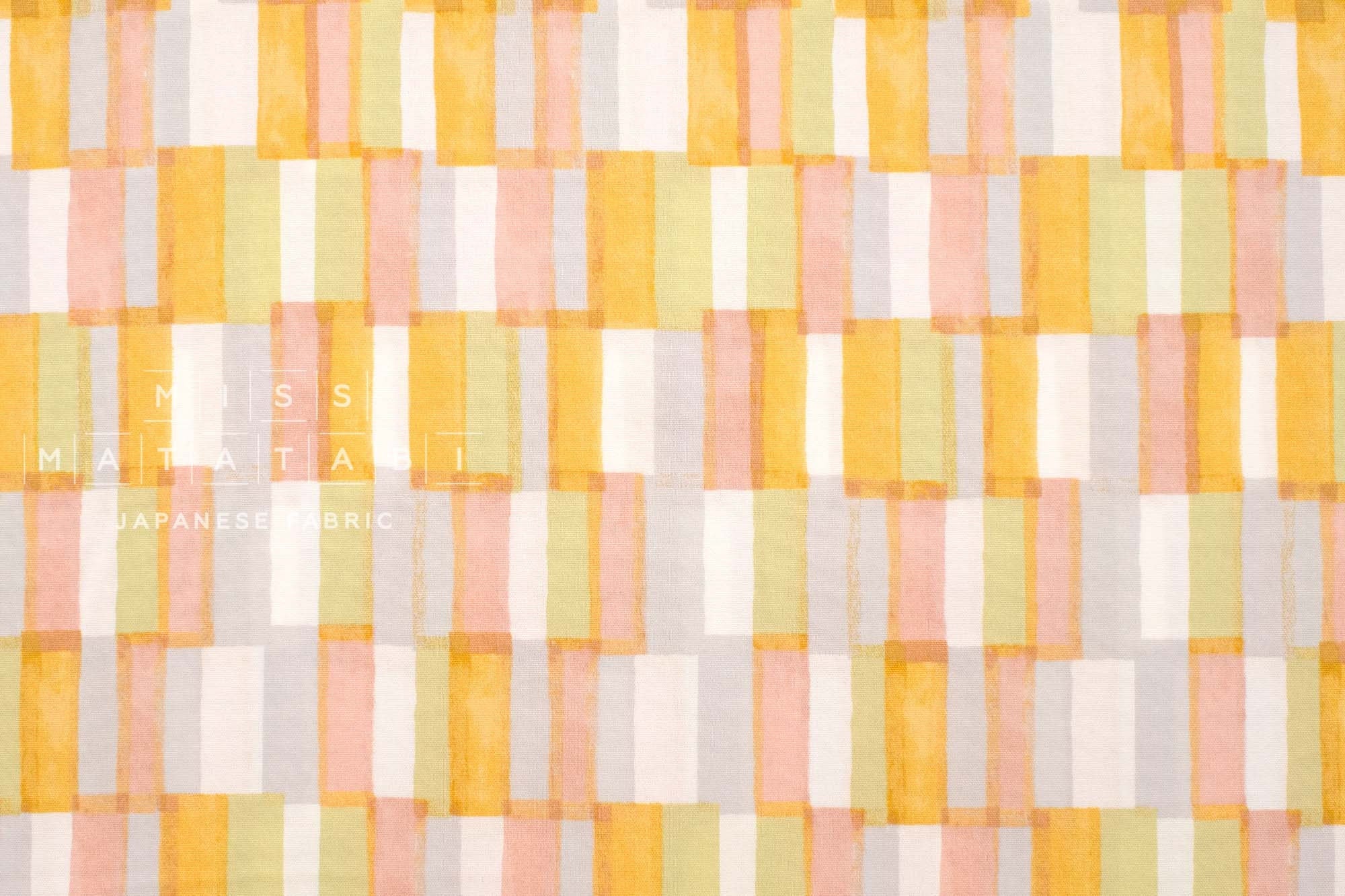 Japanese Fabric Watercolor Check - D1 - 50cm