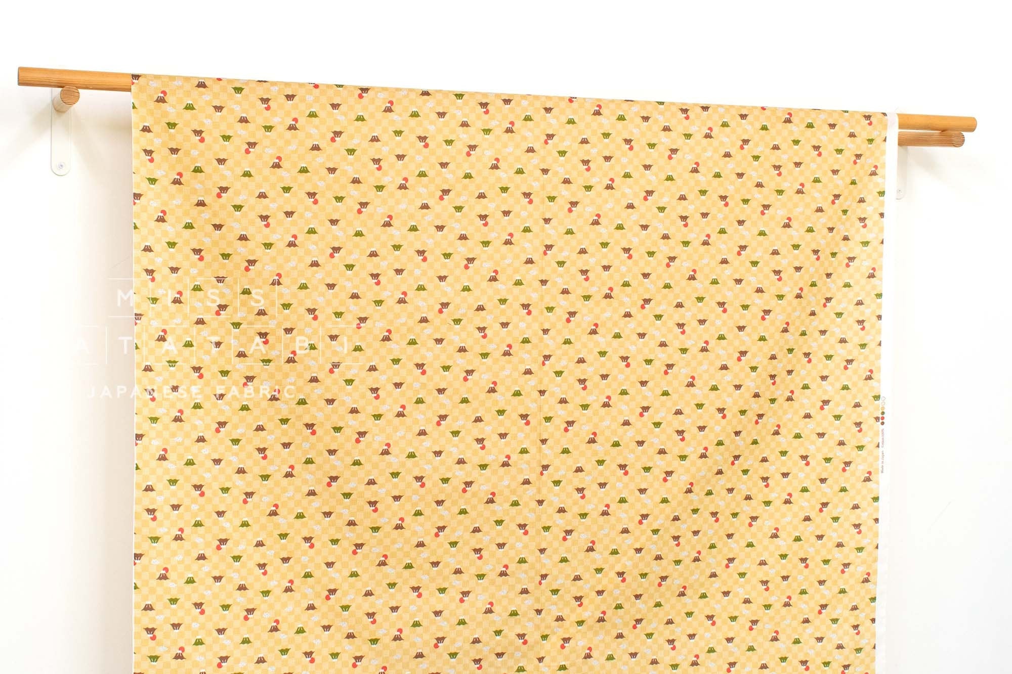Japanese Fabric Mt Fuji in the Clouds - B - 50cm