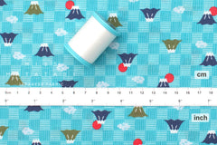 Japanese Fabric Mt Fuji in the Clouds - C - 50cm