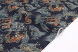 Japanese Fabric Dragon and Waves - D - 50cm